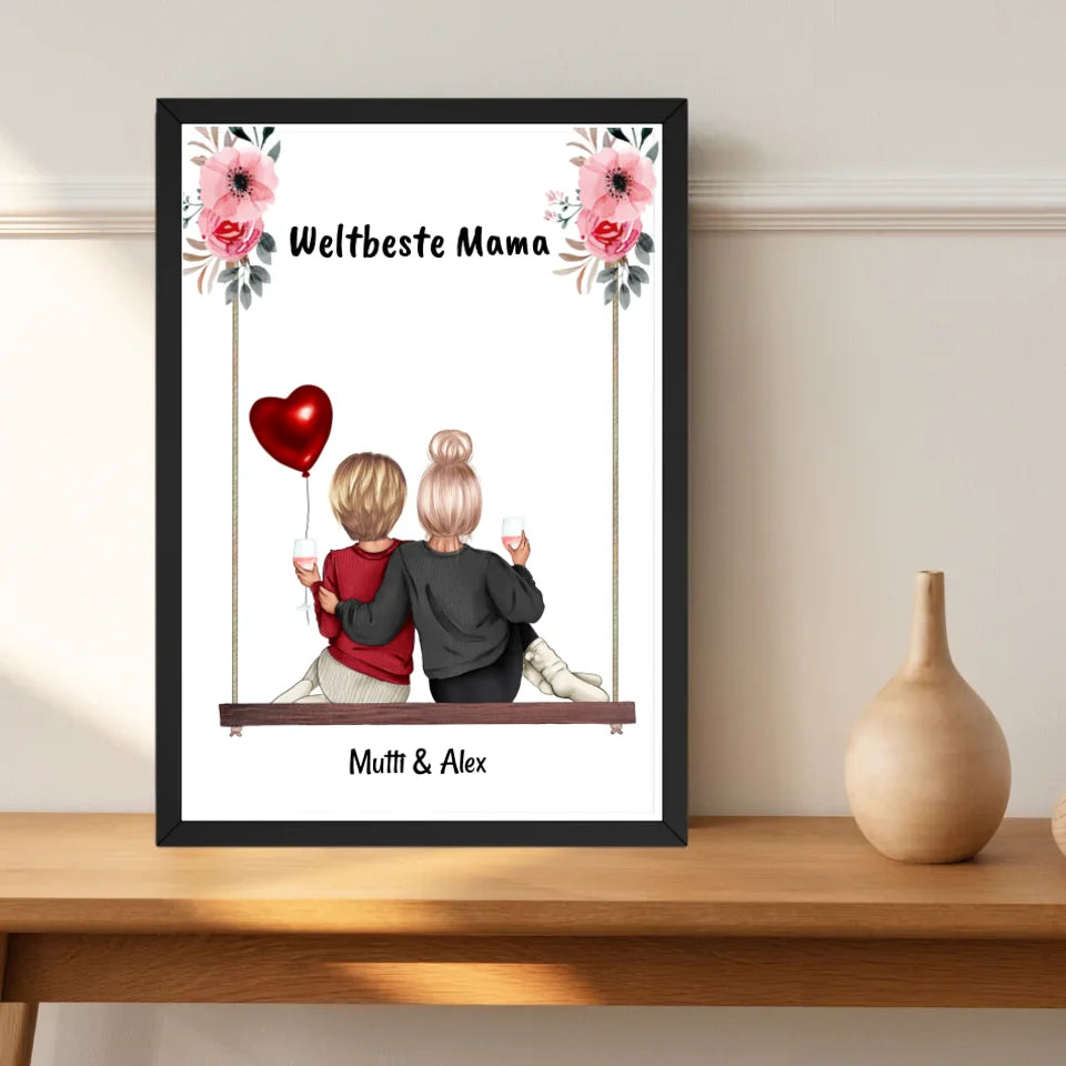 Poster Mutter Tochter Geschenk mit Namen und Spruch - Cantty