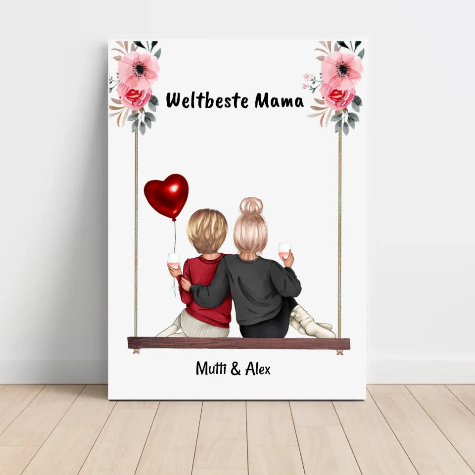 Poster Mutter Tochter Geschenk mit Namen und Spruch - Cantty