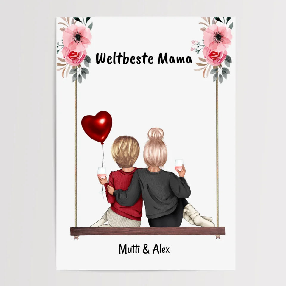 Poster Mutter Tochter Geschenk mit Namen und Spruch - Cantty