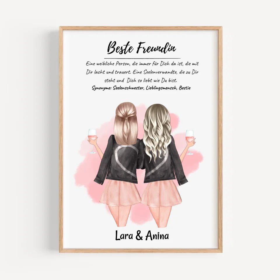 Beste Freundin Geschenk Bild personalisiert - Cantty