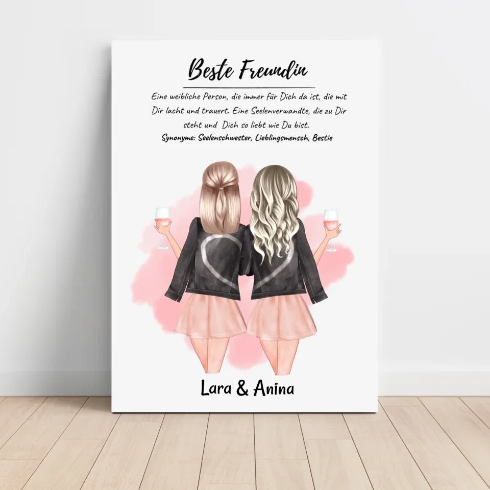 Beste Freundin Geschenk Bild personalisiert - Cantty