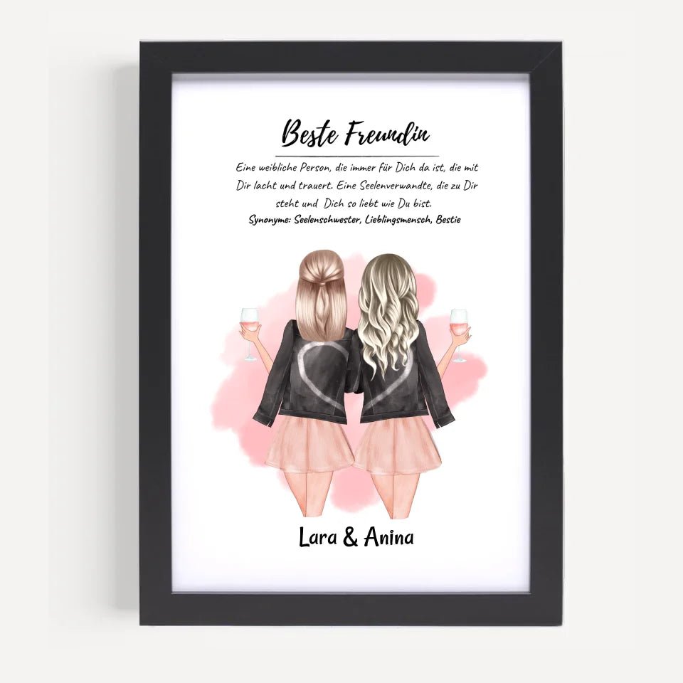 Beste Freundin Geschenk Bild personalisiert - Cantty