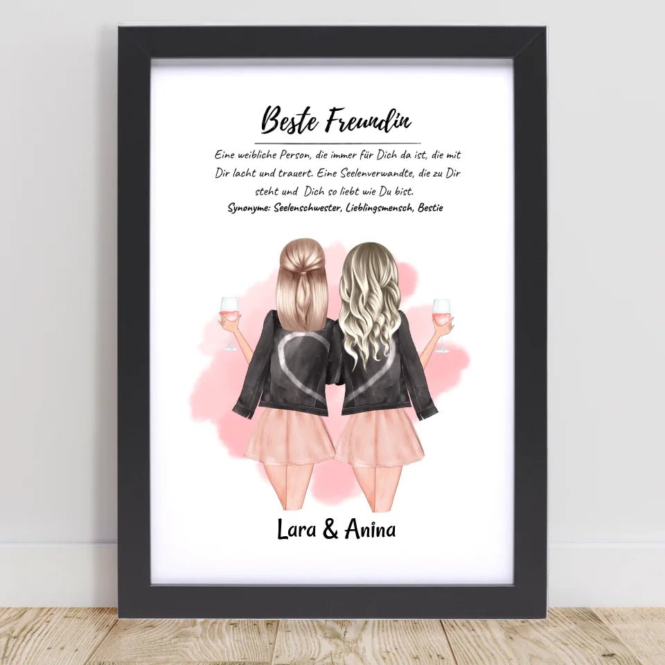 Beste Freundin Geschenk Bild personalisiert - Cantty