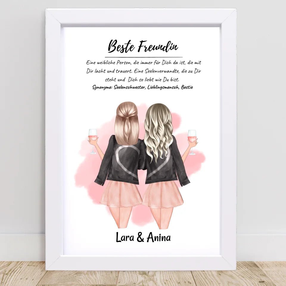 Beste Freundin Geschenk Bild personalisiert - Cantty