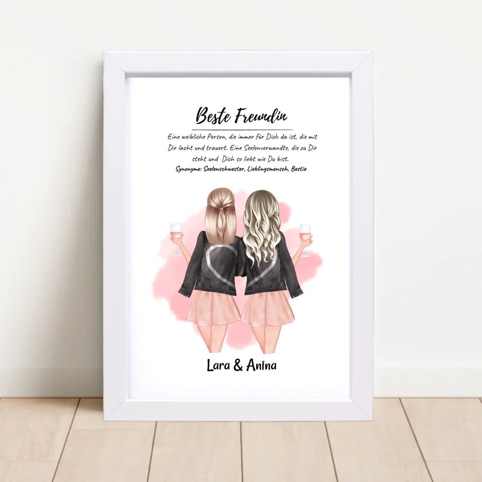 Beste Freundin Geschenk Bild personalisiert - Cantty