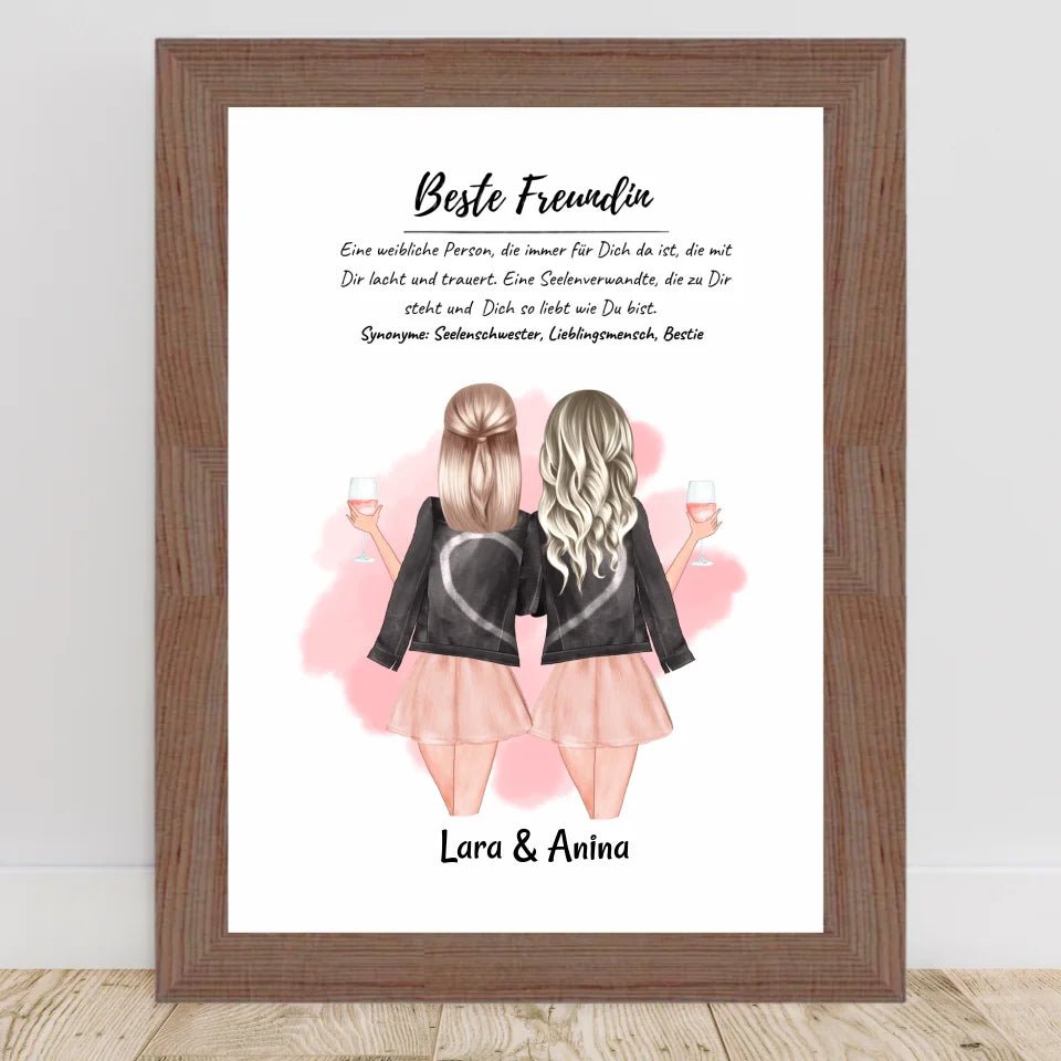 Beste Freundin Geschenk Bild personalisiert - Cantty