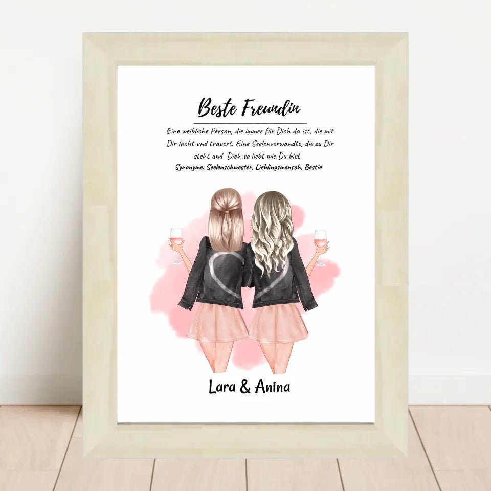 Beste Freundin Geschenk Bild personalisiert - Cantty
