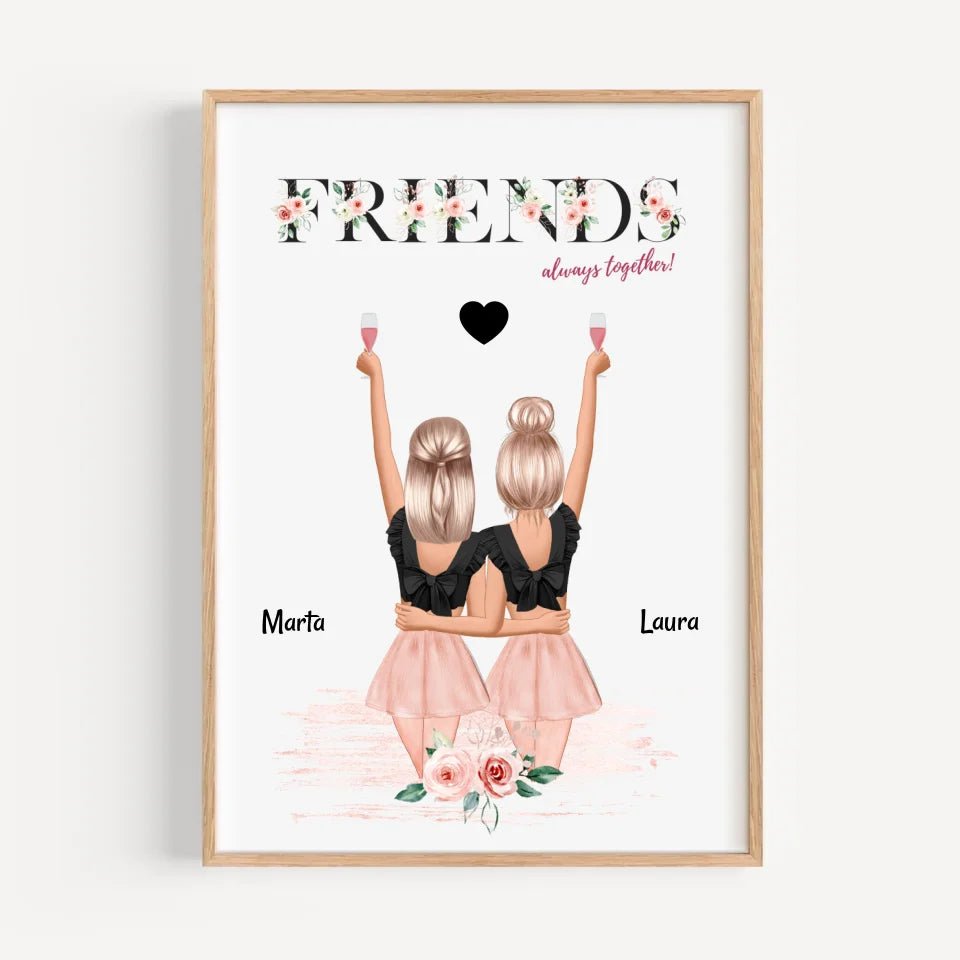 Beste Freundin Poster personalisiert als Geschenk bestellen - Cantty