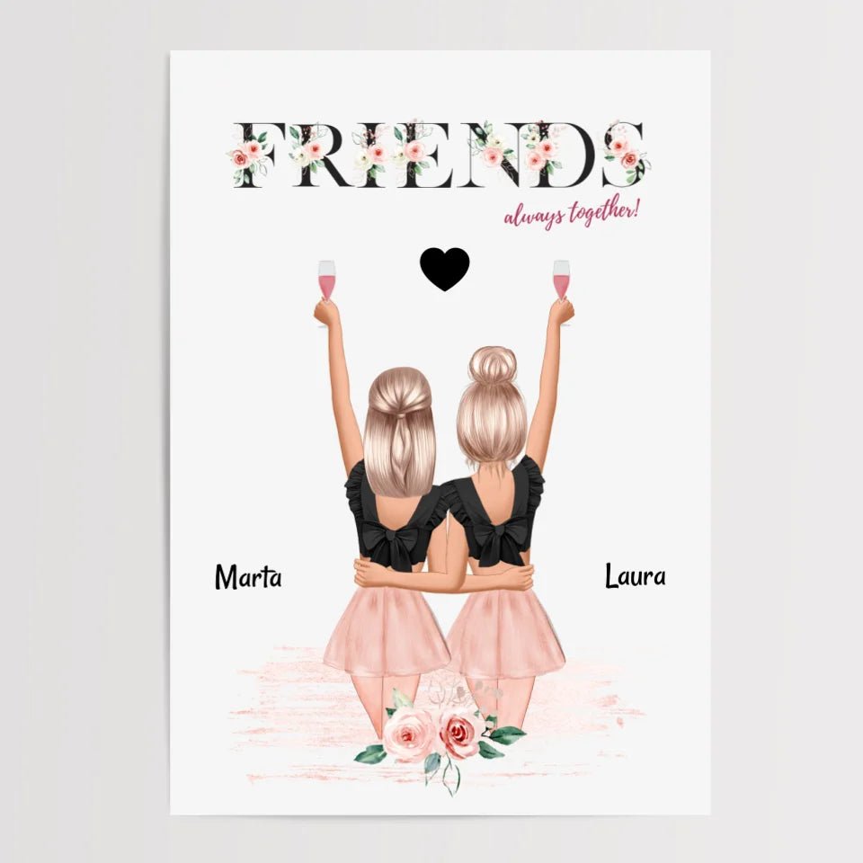 Beste Freundin Poster personalisiert als Geschenk bestellen - Cantty