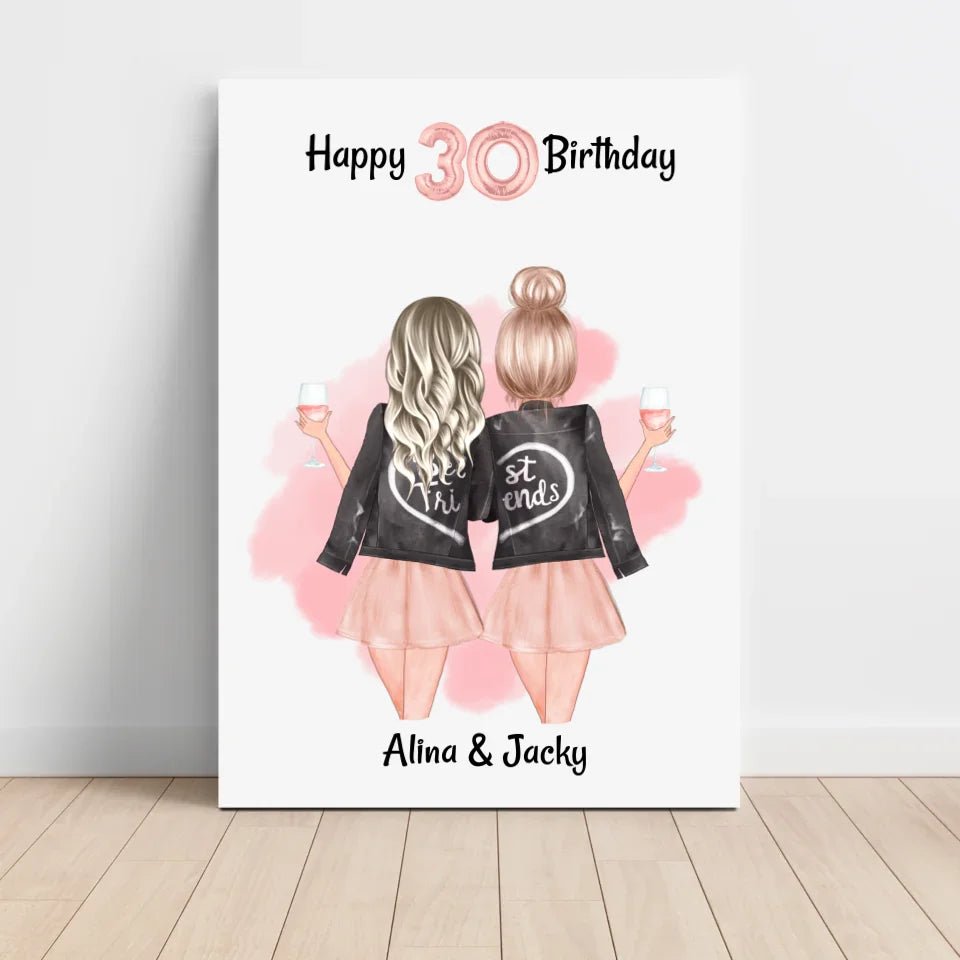Beste Freundin Geburtstag Geschenk Poster personalisiert - Cantty