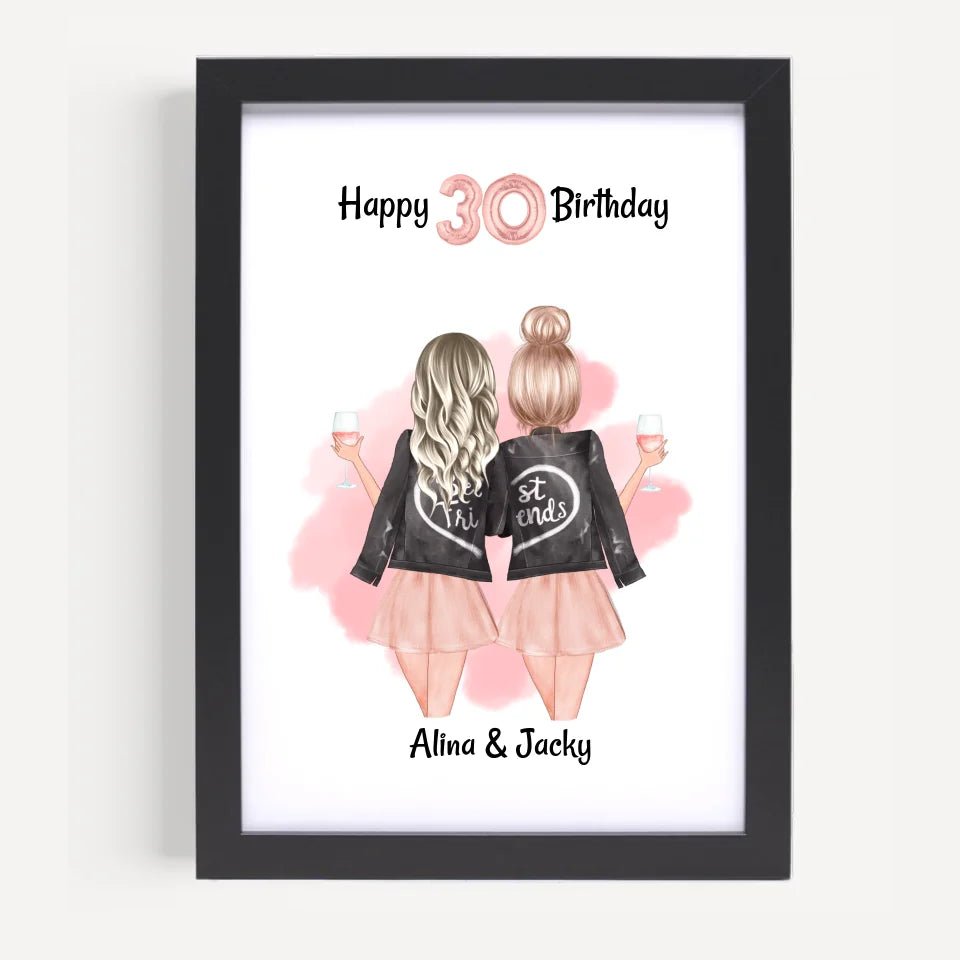 Beste Freundin Geburtstag Geschenk Poster personalisiert - Cantty
