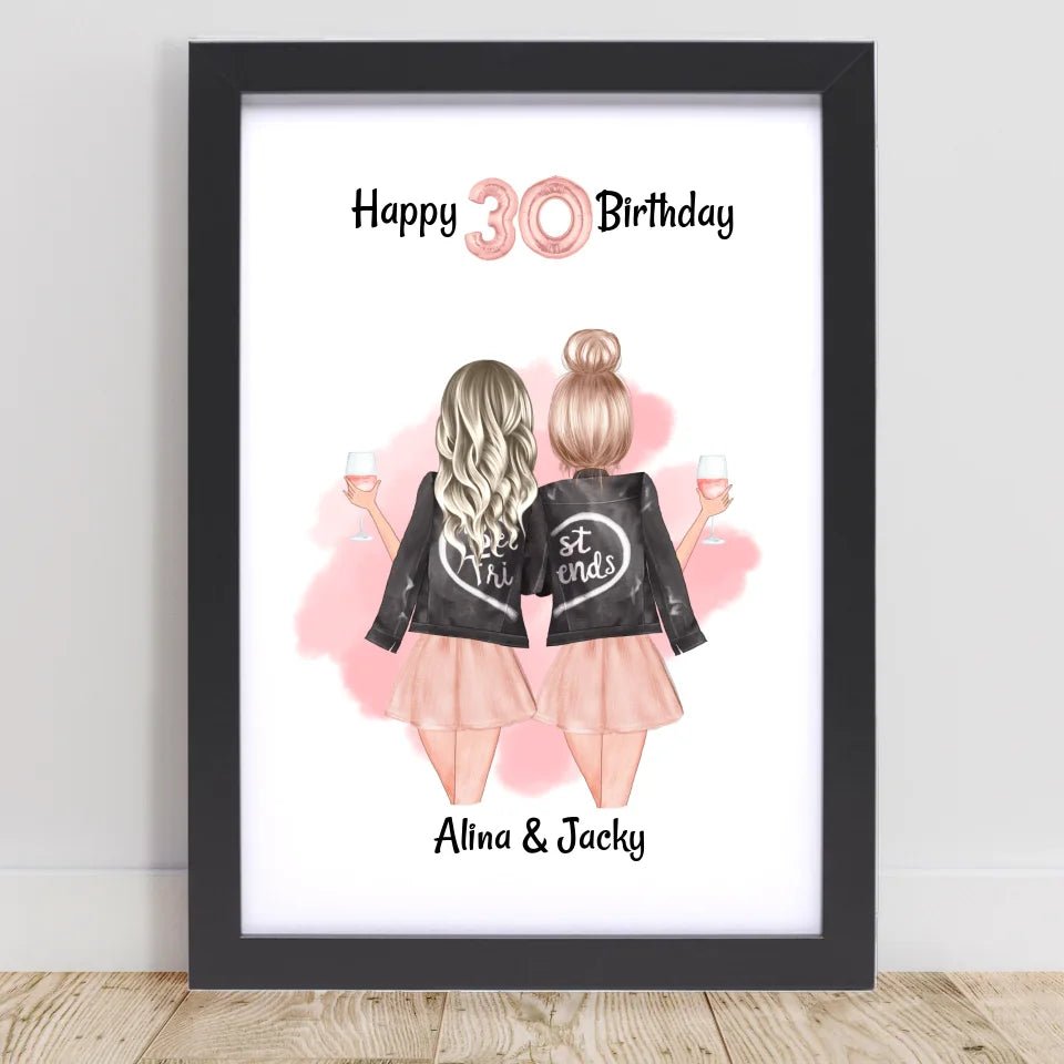 Beste Freundin Geburtstag Geschenk Poster personalisiert - Cantty
