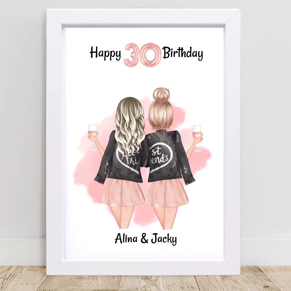 Beste Freundin Geburtstag Geschenk Poster personalisiert - Cantty