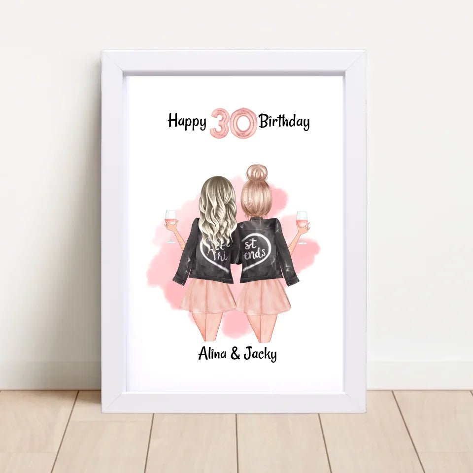 Beste Freundin Geburtstag Geschenk Poster personalisiert - Cantty