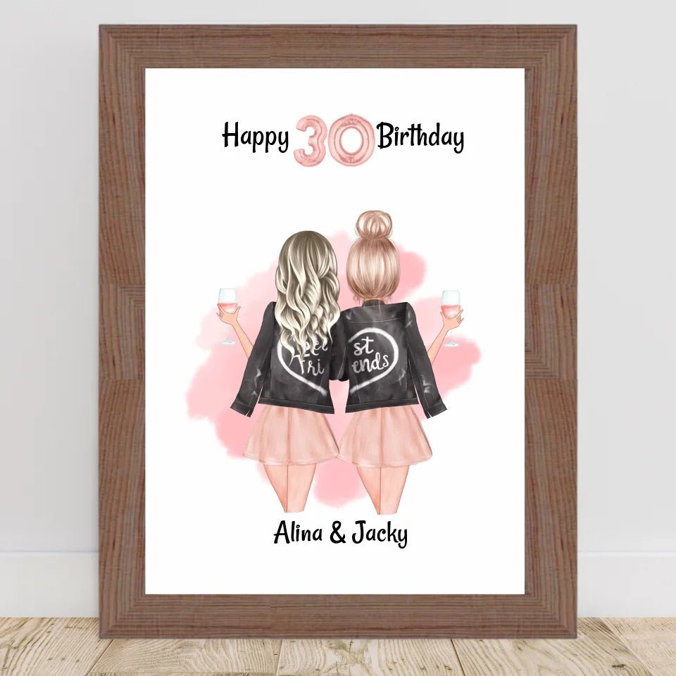 Beste Freundin Geburtstag Geschenk Poster personalisiert - Cantty