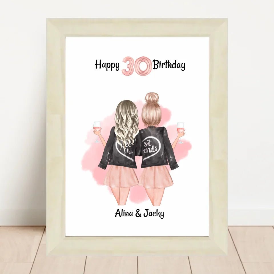 Beste Freundin Geburtstag Geschenk Poster personalisiert - Cantty