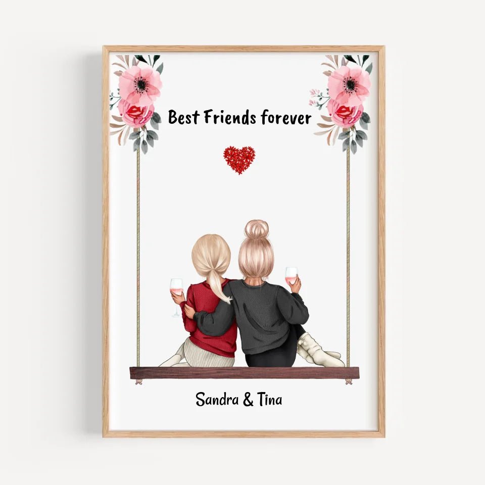 Beste Freundin Bild Geschenk personalisiert - Cantty