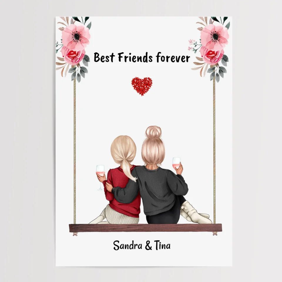 Beste Freundin Bild Geschenk personalisiert - Cantty