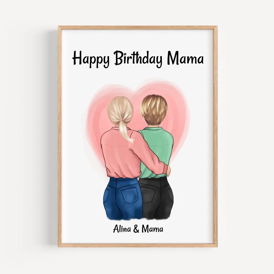 Mama Geburtstagsgeschenk Poster mit Tochter - Cantty