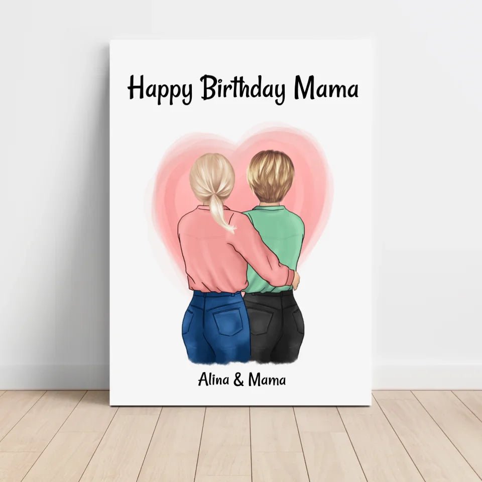 Mama Geburtstagsgeschenk Poster mit Tochter - Cantty
