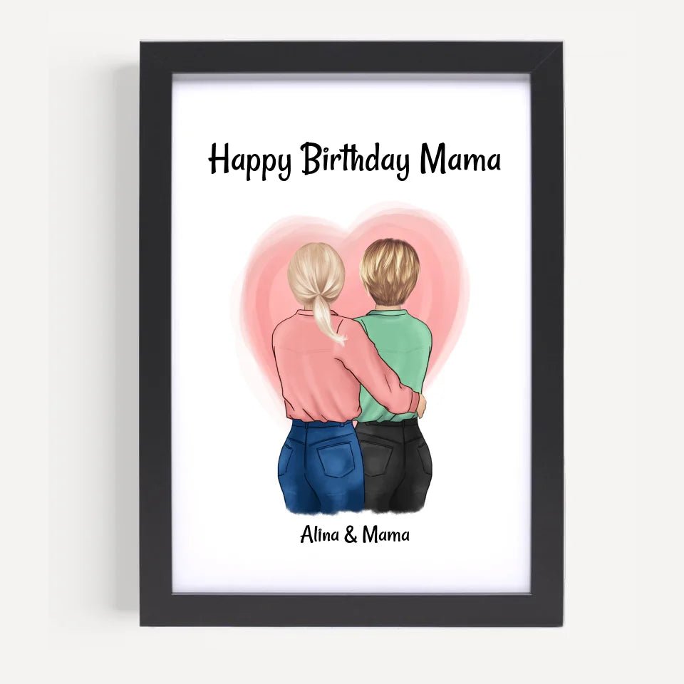 Mama Geburtstagsgeschenk Poster mit Tochter - Cantty