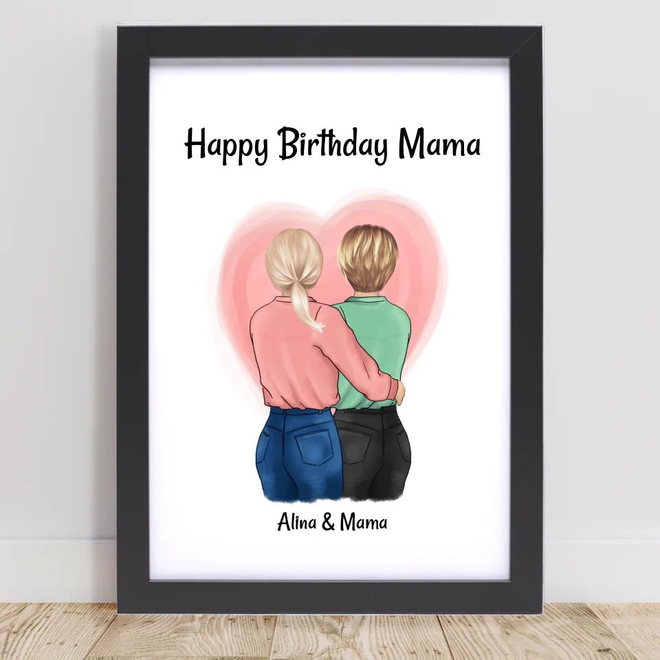 Mama Geburtstagsgeschenk Poster mit Tochter - Cantty