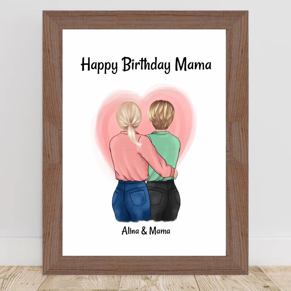Mama Geburtstagsgeschenk Poster mit Tochter - Cantty