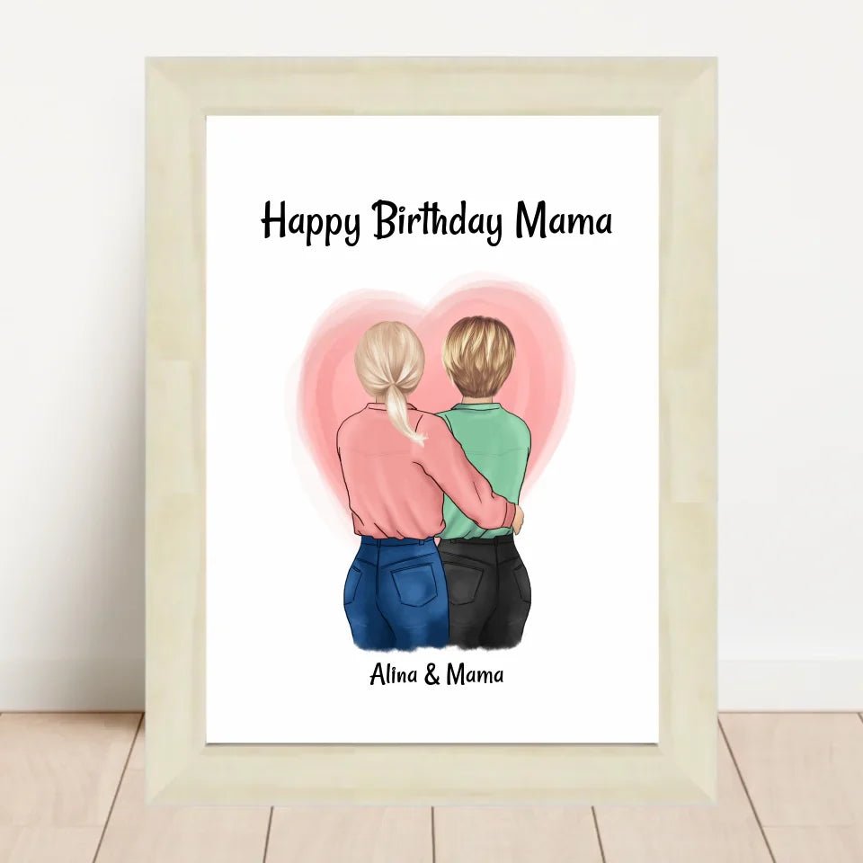 Mama Geburtstagsgeschenk Poster mit Tochter - Cantty