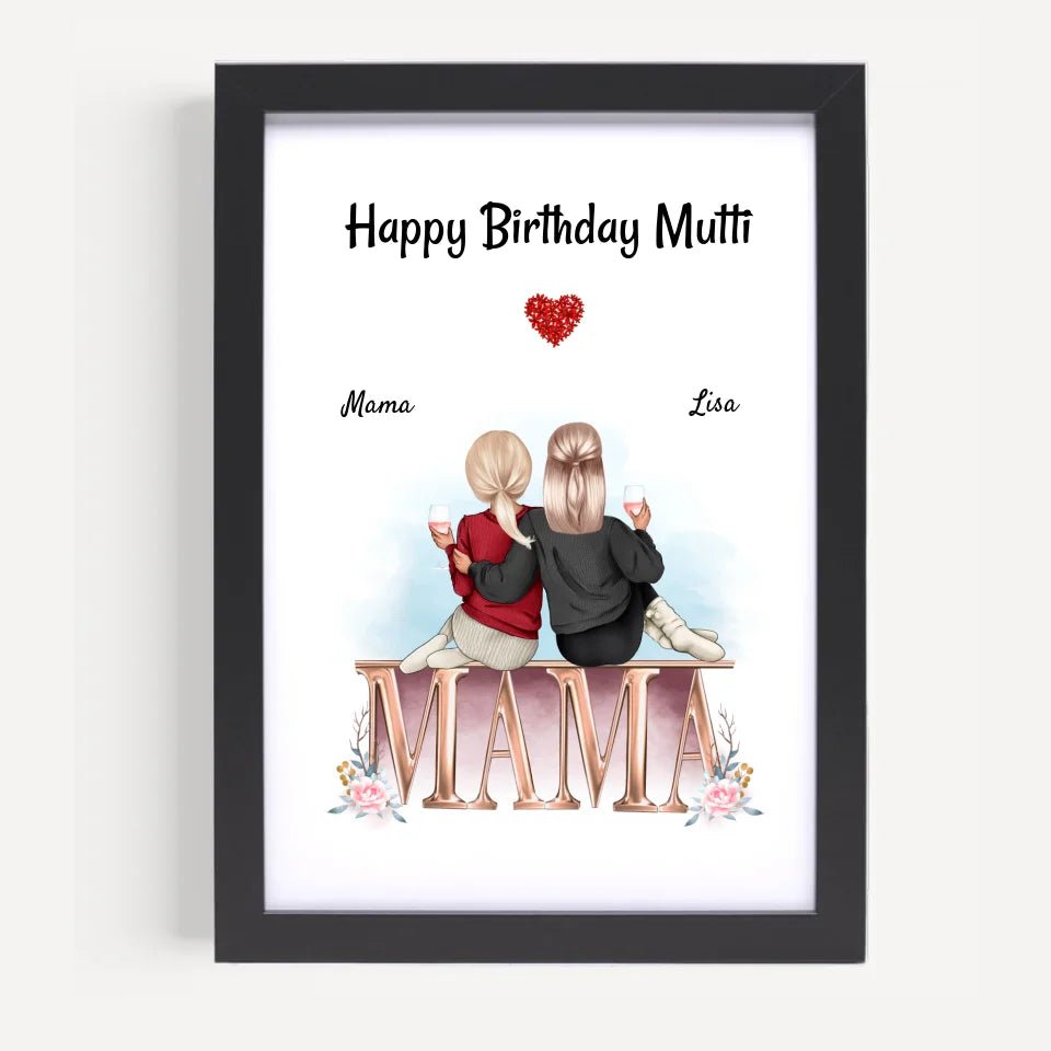 Mutter Tochter Bild Geschenk für Mama zum Geburtstag gestalten - Cantty