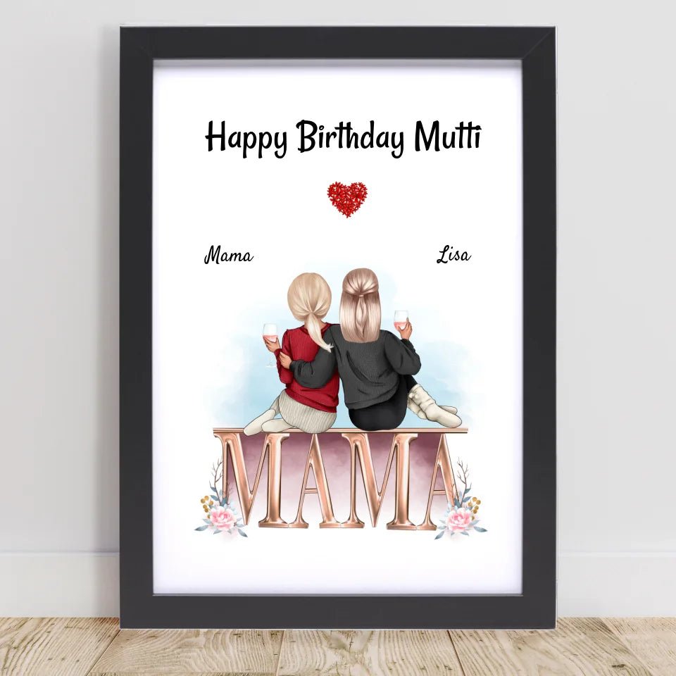 Mutter Tochter Bild Geschenk für Mama zum Geburtstag gestalten - Cantty