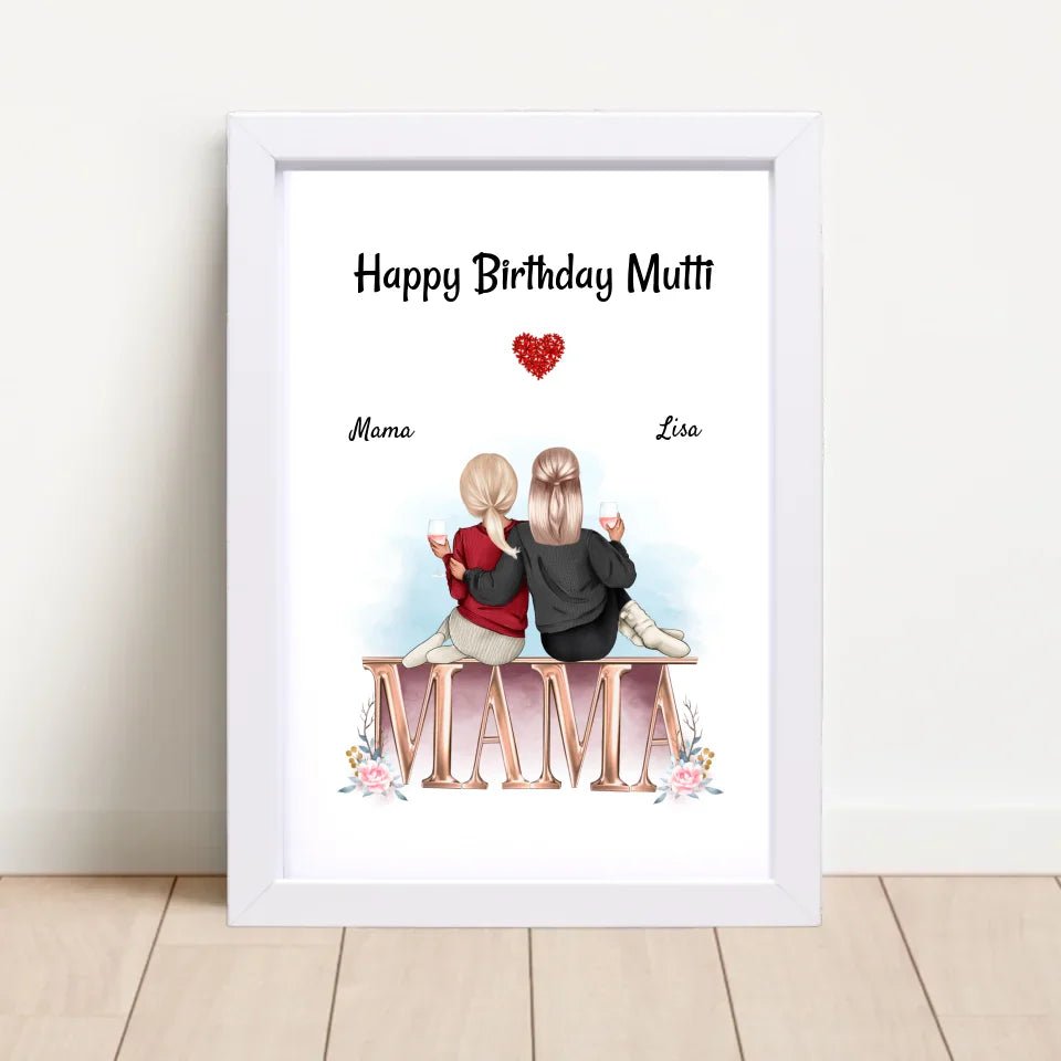 Mutter Tochter Bild Geschenk für Mama zum Geburtstag gestalten - Cantty