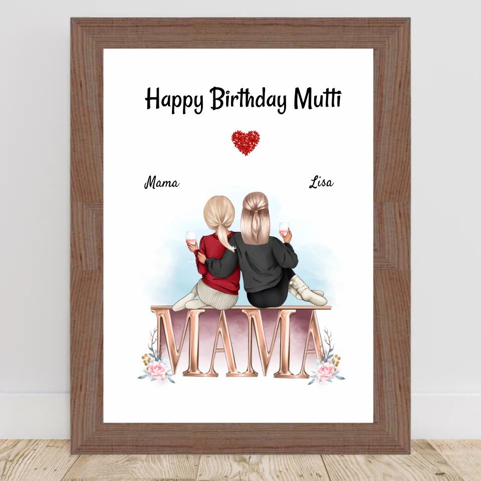 Mutter Tochter Bild Geschenk für Mama zum Geburtstag gestalten - Cantty