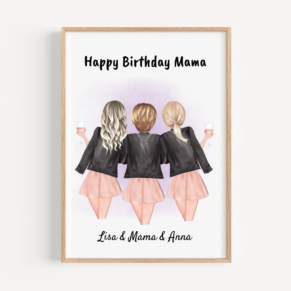 Mutter Töchter Poster Geschenk personalisiert - Cantty