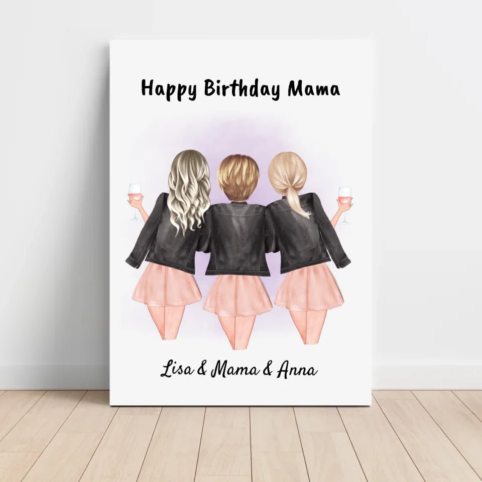 Mutter Töchter Poster Geschenk personalisiert - Cantty