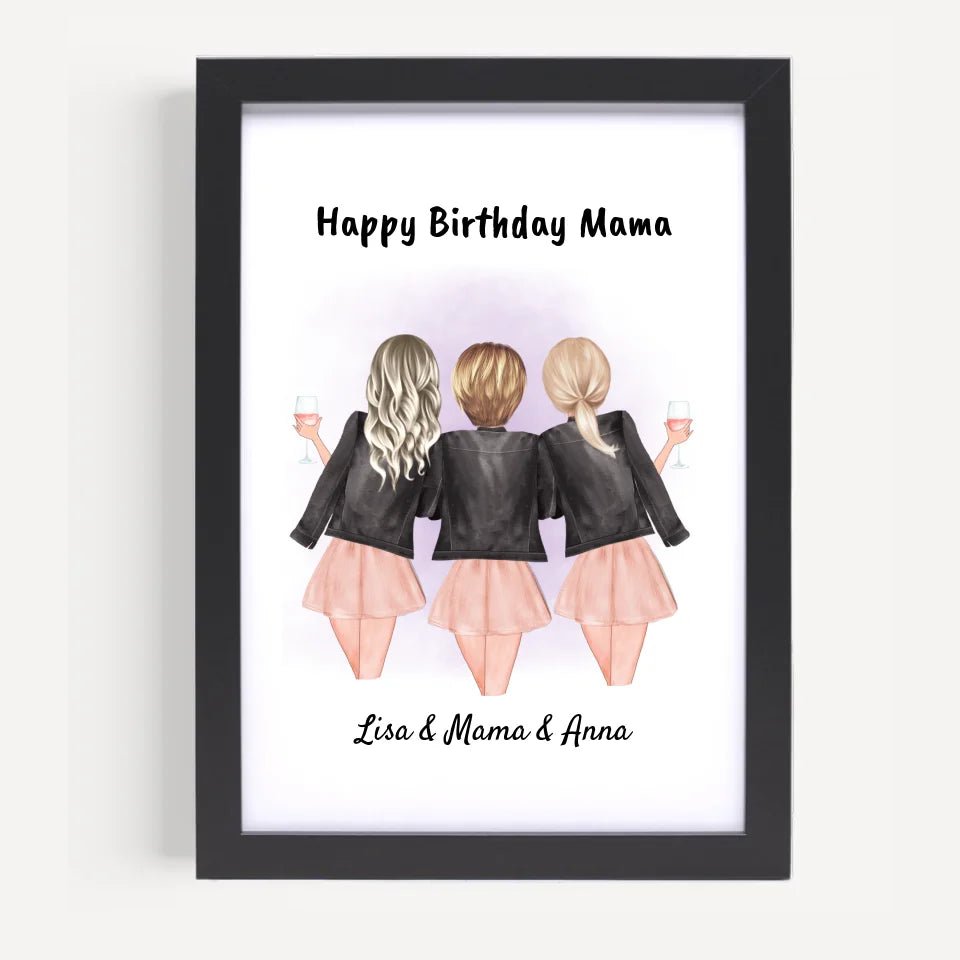 Mutter Töchter Poster Geschenk personalisiert - Cantty