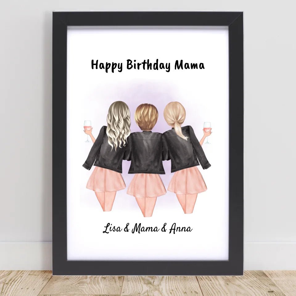 Mutter Töchter Poster Geschenk personalisiert - Cantty