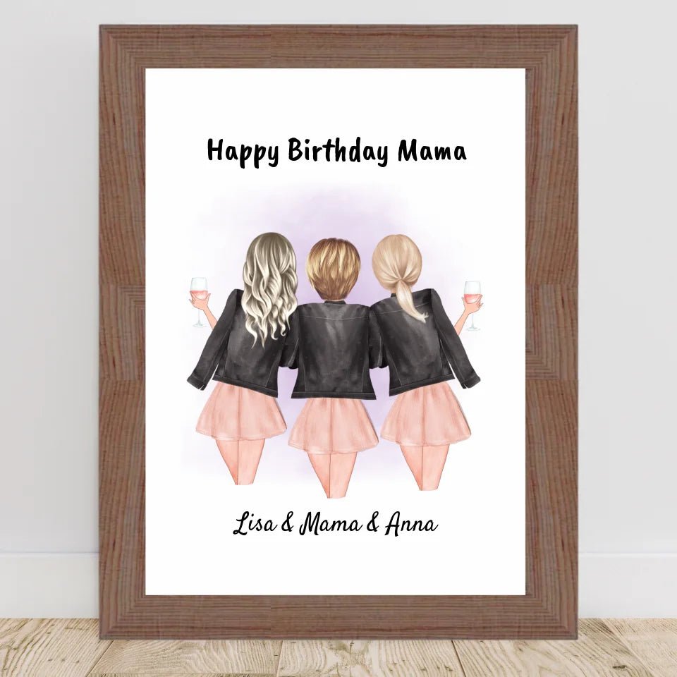 Mutter Töchter Poster Geschenk personalisiert - Cantty