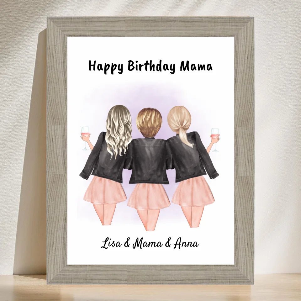 Mutter Töchter Poster Geschenk personalisiert - Cantty