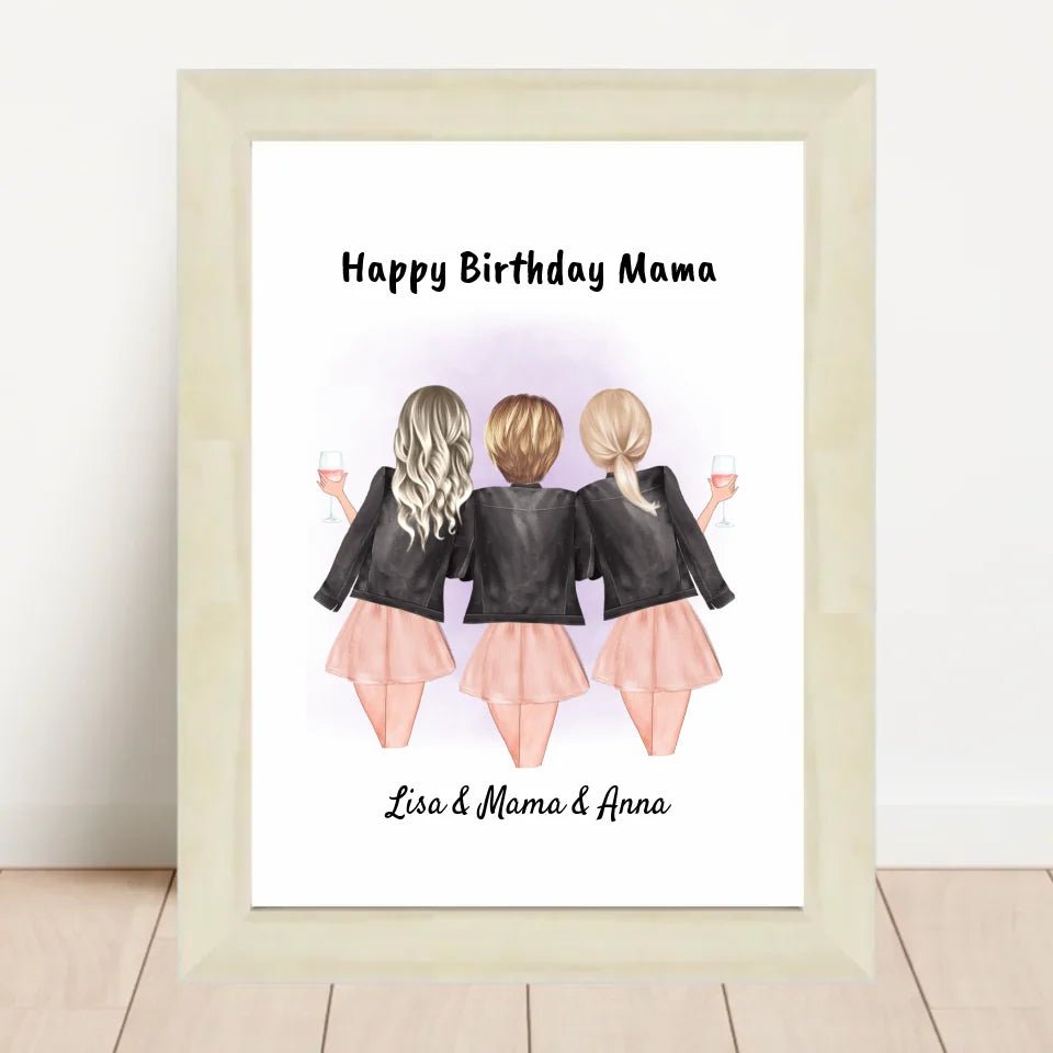 Mutter Töchter Poster Geschenk personalisiert - Cantty