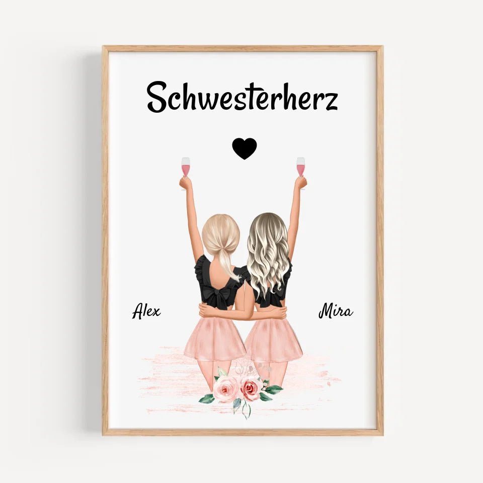 Schwester Bild Geschenk personalisiert kaufen - Cantty