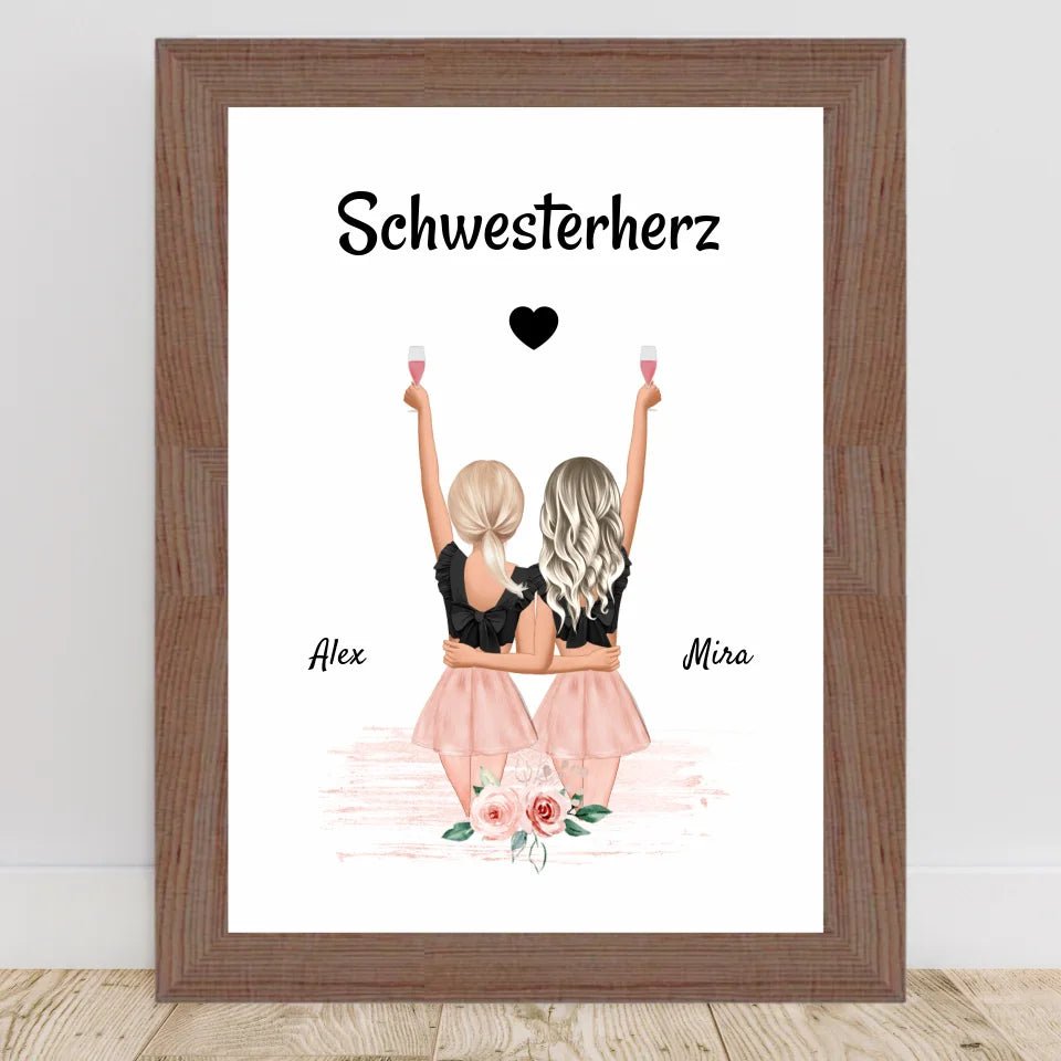 Schwester Bild Geschenk personalisiert kaufen - Cantty