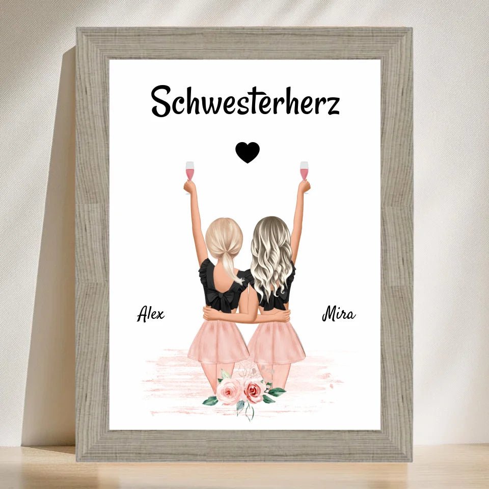 Schwester Bild Geschenk personalisiert kaufen - Cantty