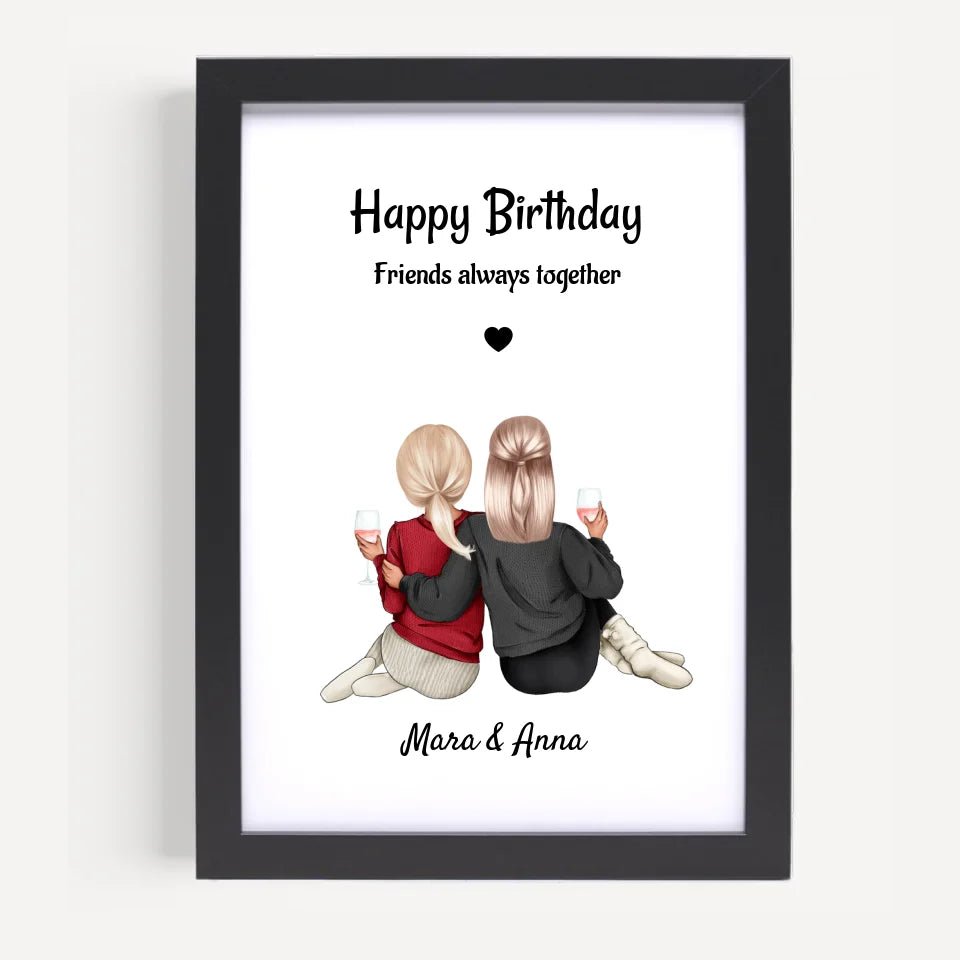 Beste Freundin Bild & Poster Geschenk personalisiert - Cantty