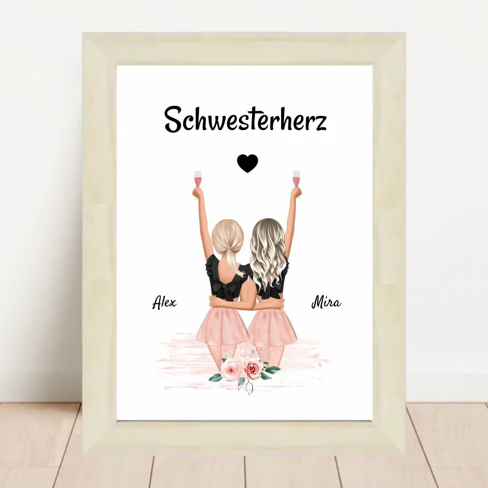 Schwester Bild Geschenk personalisiert kaufen - Cantty
