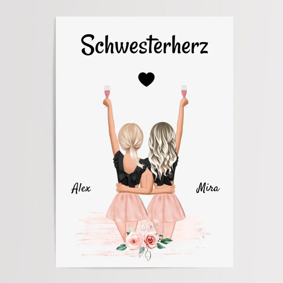Schwester Bild Geschenk personalisiert kaufen - Cantty