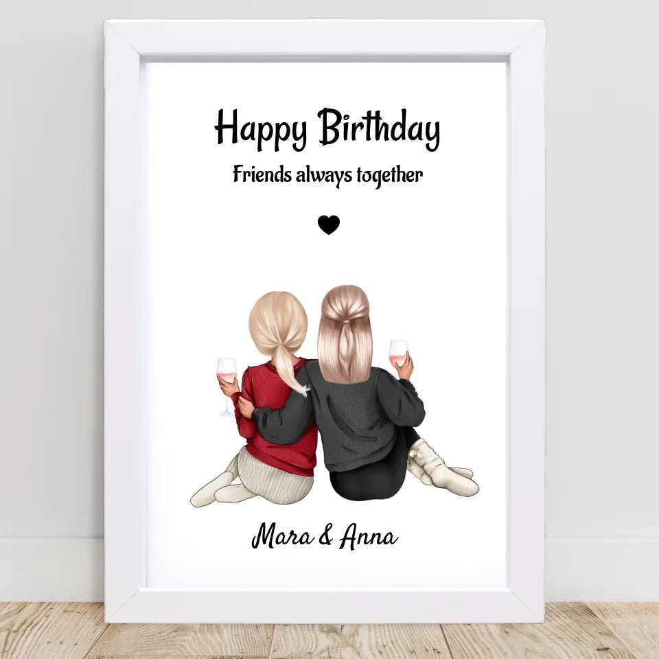 Beste Freundin Bild & Poster Geschenk personalisiert - Cantty