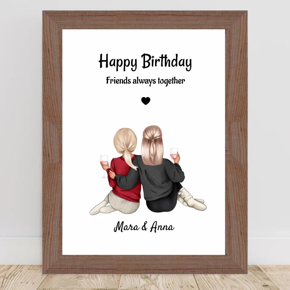 Beste Freundin Bild & Poster Geschenk personalisiert - Cantty