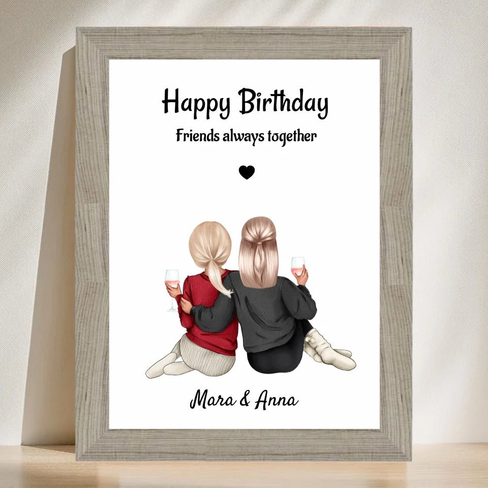 Beste Freundin Bild & Poster Geschenk personalisiert - Cantty