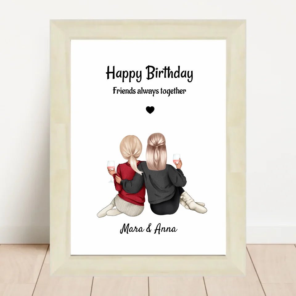 Beste Freundin Bild & Poster Geschenk personalisiert - Cantty