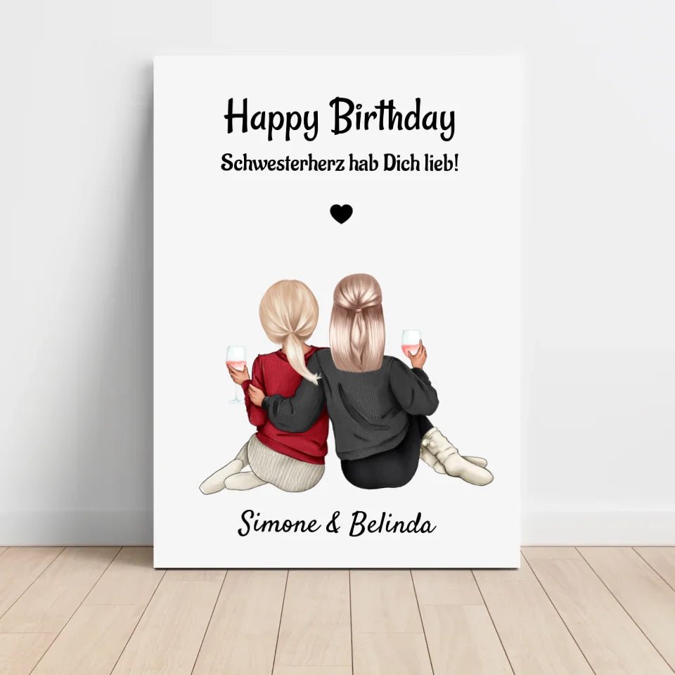Geschenk für Schwestern: Personalisiertes Schwester Bild gestalten - Cantty
